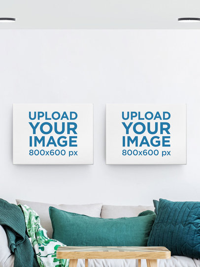 Mockup Featuring Two Landscape Canvas