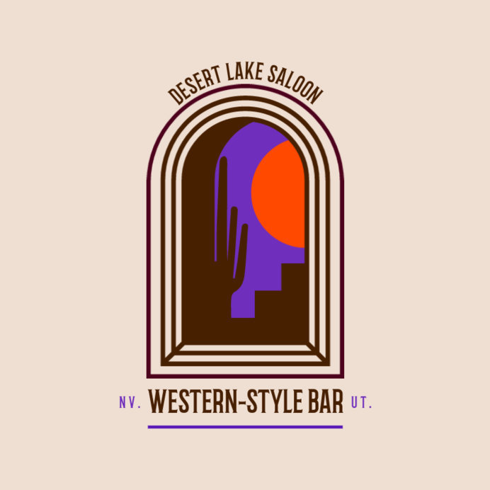 Logo Maker for a Western-Style Bar with an Abstract Graphic