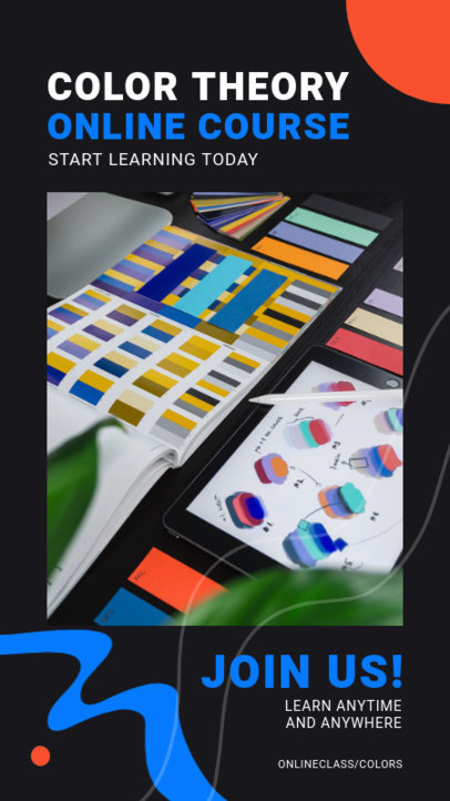 Instagram Story Template for a Color Theory Online Course 