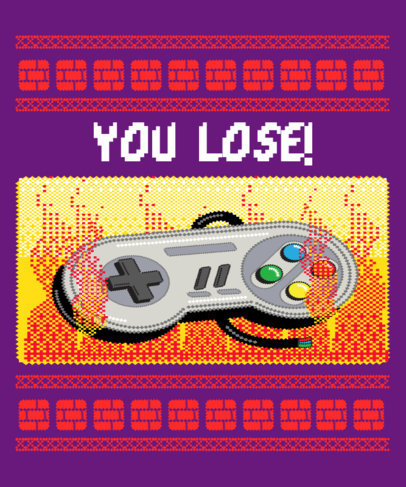 Retro-Themed Holiday T-Shirt Design Template for Gamers 
