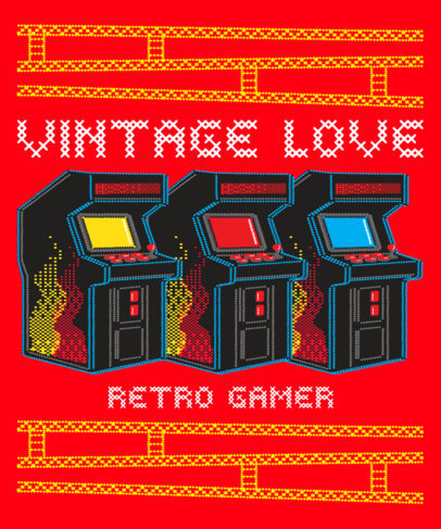 T-Shirt Design Maker with an Ugly Sweater Style for Retro Arcade Fanatics 3212d