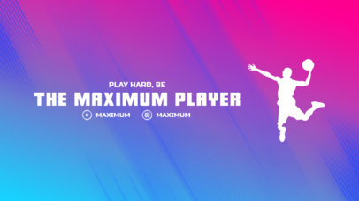 Twitch Offline Banner Template Featuring a Basketball Player Silhouette 