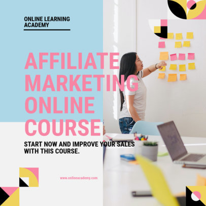 Instagram Post Creator for a Marketing Course Featuring Geometric Graphics