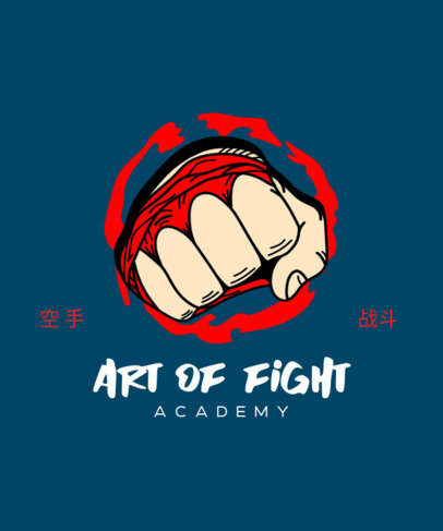 Box T-Shirt Design Template Featuring a Graphic of a Man's Fist