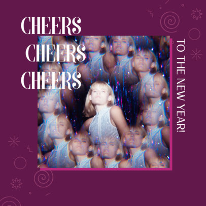 Instagram Post Maker with a Retro Vibe and a New Year Quote 3200h