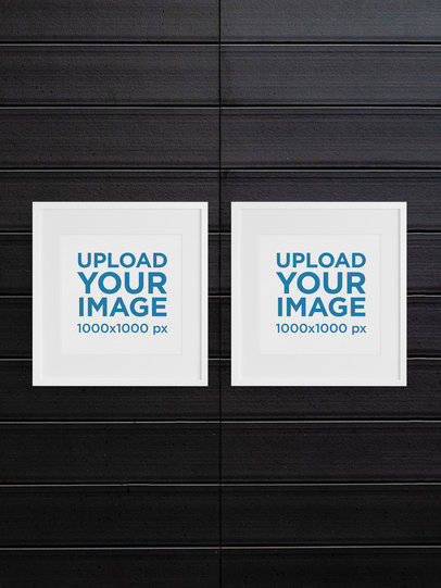 Mockup of Two Square Art Prints With Minimal Frames 