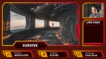 Twich Overlay Design Template for Action Game Streamers 3212a-el1
