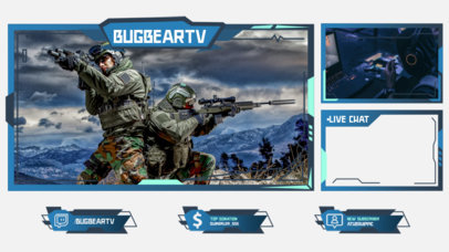 Twitch Overlay Generator Featuring for an FPS eSports Channel 3214b-el1