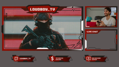 Twitch Overlay Design Template for a Shooter Games Streamer 3214e-el1