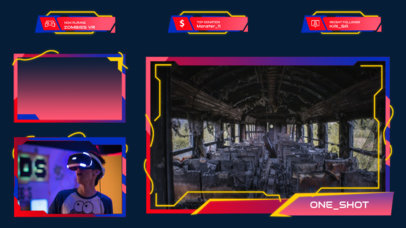 Twitch Overlay Generator for a Game Squad Featuring Neon Frames 3210b-el1