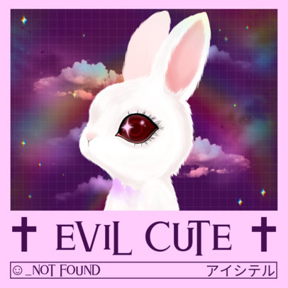 Punk Album Cover Creator Featuring a Pastel Goth-Style Bunny