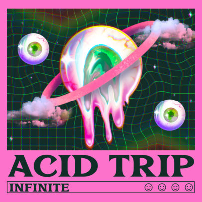 Acid Album Cover Maker with a Pastel Goth Surrealistic Illustration 3206f