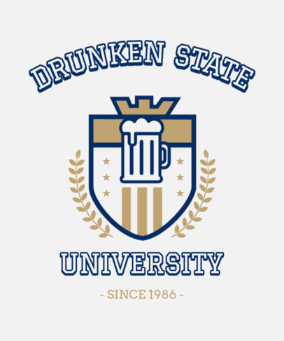 Sarcasm T-Shirt Design Maker Featuring an Emblem with a Beer