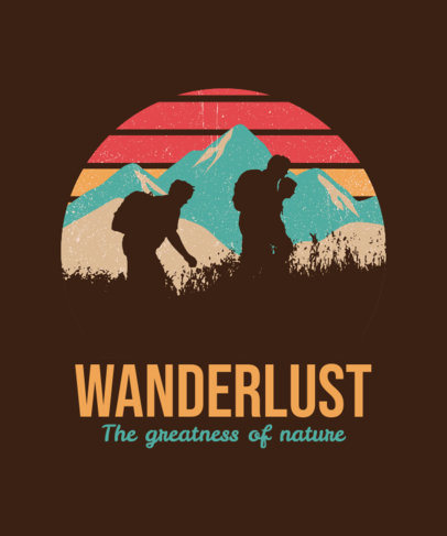 T-Shirt Design Template for Adventurers Featuring Colorful Landscapes