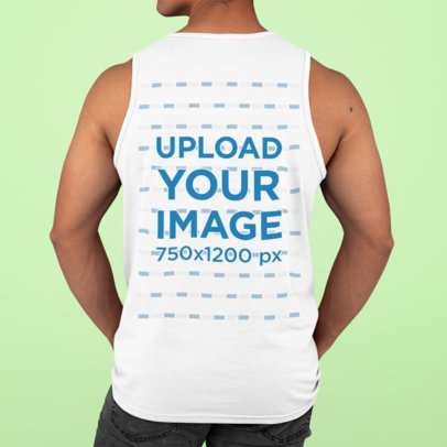 Tank Top Mockup Featuring the Back of an Athletic Man m823