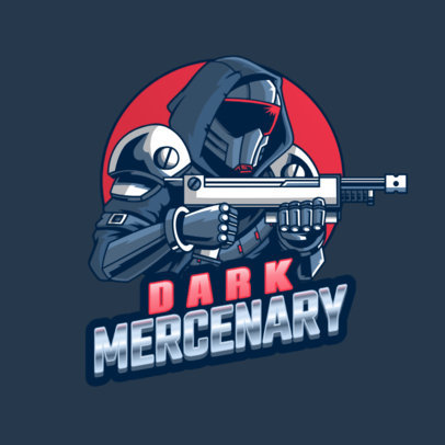 Gaming Logo Template Featuring a Futuristic Character with a Rifle
