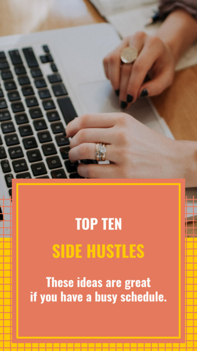 Simple Instagram Story Template with Side Hustle Ideas and Tips