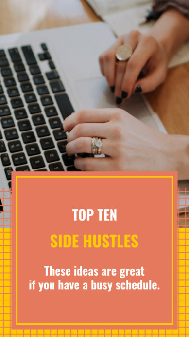 Placeit - Simple Instagram Story Template with Side Hustle Ideas and Tips