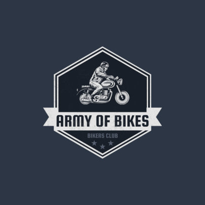 Biker Club Logo Template Featuring a Vintage Motorcyclist Clipart 