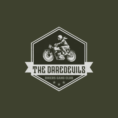 Motorcycle Club Logo Maker Featuring a Retro Illustration 