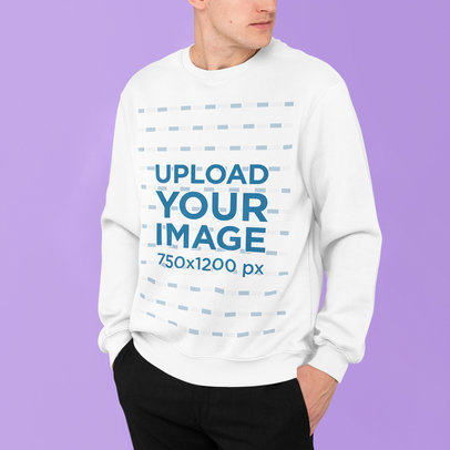 Sweatshirt Mockup Featuring a Man Posing With His Hands in His Pockets