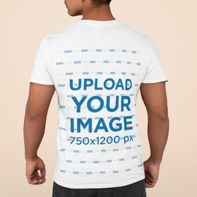 Back View Mockup of a Man Wearing a Basic Tee 