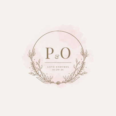 Wedding Logo Generator Featuring Floral Ornaments