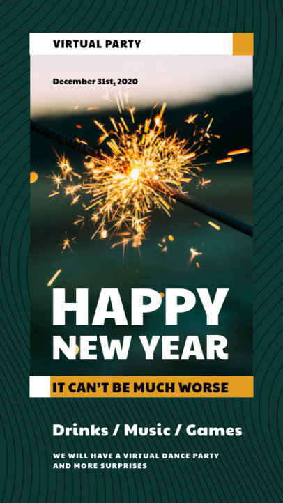 Instagram Story Design Template for New Year's Eve Online Parties