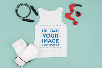 Tank Top Mockup Featuring Boxing Training Gear
