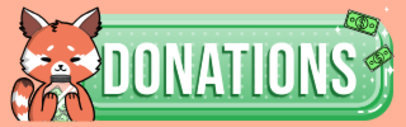 Twitch Panel Template for a Donations Button Featuring a Cute Fox Clipart  