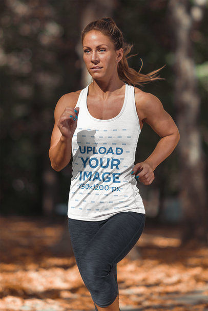 Mockup of a Fit Woman Training in a Tank Top 37791-r-el2