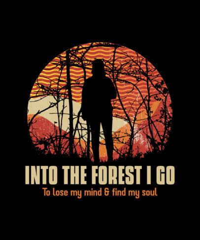 T-Shirt Design Maker Featuring a Silhouette Standing in the Forest
