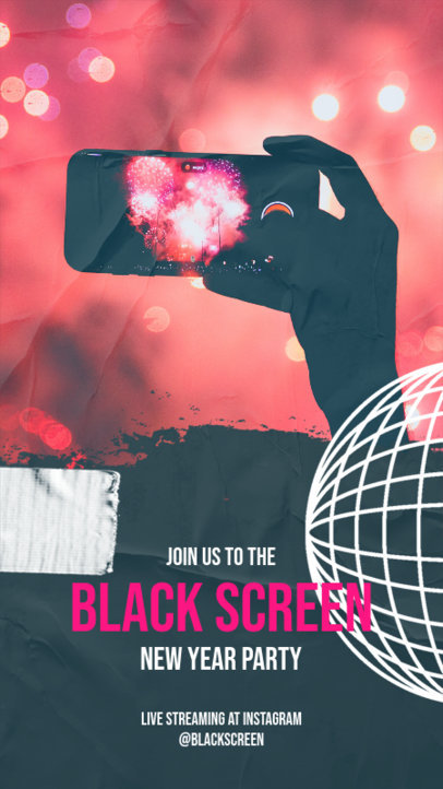 Instagram Story Design Template for a New Year Party Streaming
