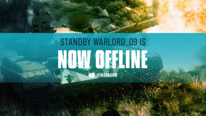 Offline Banner Maker for Twitch Streamers Featuring a War Tank Graphic