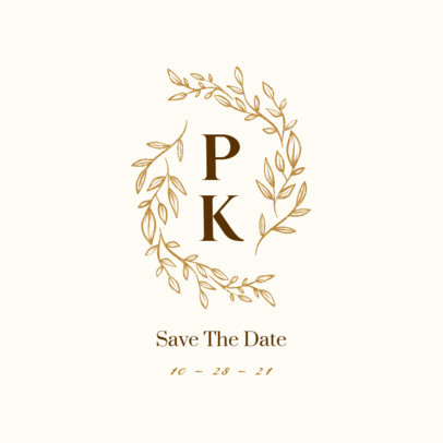 Monogram Logo Generator with Floral Ornaments for Weddings 