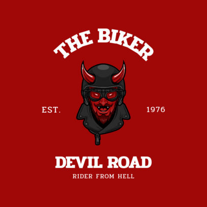 Logo Maker for Biker Clubs Featuring the Devil with a Helmet