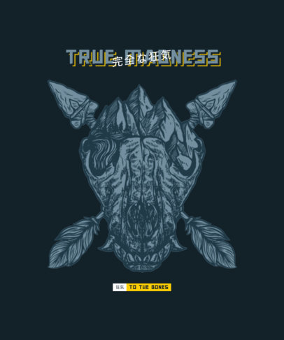 Illustrated T-Shirt Design Generator Featuring an Animal Skull Graphic 
