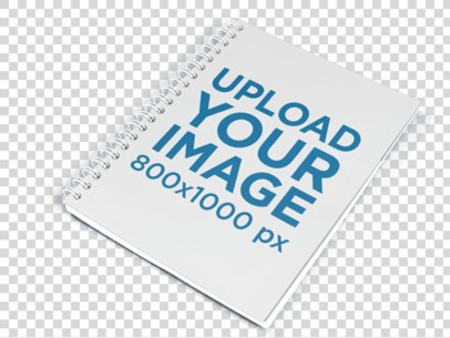 Spiral Notebook Template Lying on a Transparent Surface