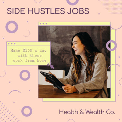 Abstract Instagram Post Maker to Share Tips on Working From Home 3235h