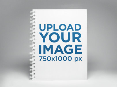 Spiral Notebook Template Standing on a White Surface