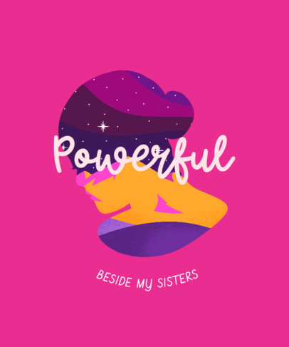 Feminist T-Shirt Design Template Featuring a Woman's Silhouette