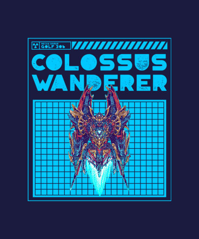 Illustrated T-Shirt Design Maker Featuring a Giant Powerful Robot