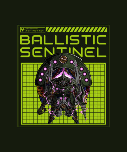 T-Shirt Design Creator with an Illustration of a Space Mecha