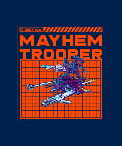 Illustrated T-Shirt Design Creator Featuring a Mecha Unit 3282g-el1