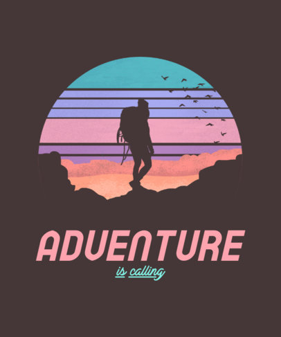 T-Shirt Design Maker Featuring a Backpacker's Silhouette 3229h