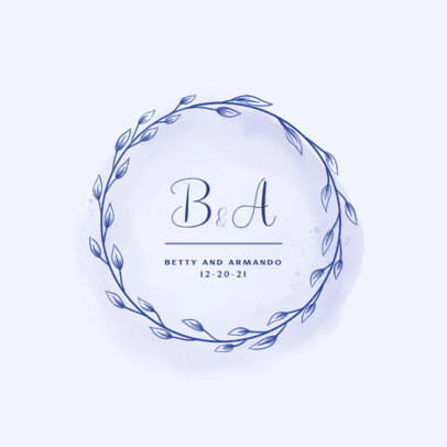 Ornamental Logo Template with Two Initials and Date