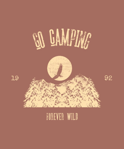 T-Shirt Design Template for Camping Enthusiast Featuring a Forest Illustration 