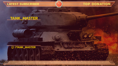 Twitch Overlay Generator Featuring a Graphic of a War Tank 3225d