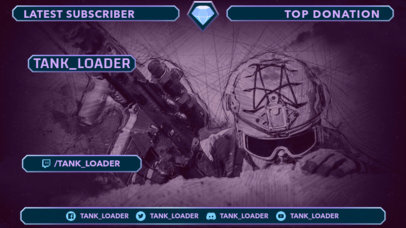 Twitch Overlay Design Maker Featuring a Graphic of a Soldier 3225f