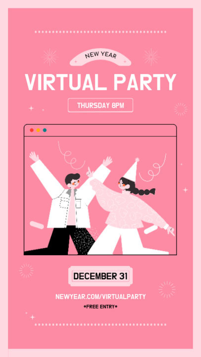 Illustrated Instagram Story Maker to Announce a Virtual New Year's Party